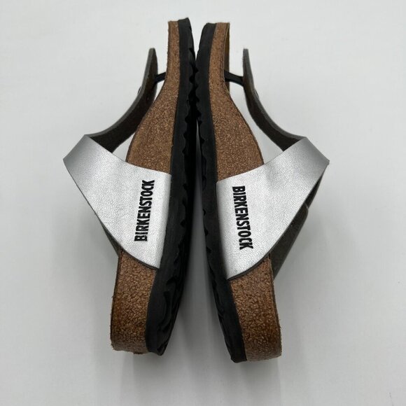 Birkenstock Gizeh Sandals Metallic Silver Strap Buckle Women's Size 37 - Picture 12 of 12